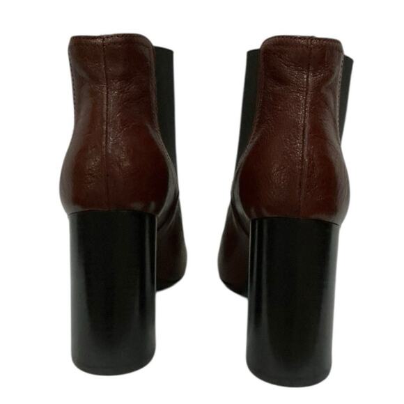 Tod’s Tronchetto Donna Calfskin Leather Ankle Boot Burgundy Size 38 Italy 8 US - Picture 10 of 16